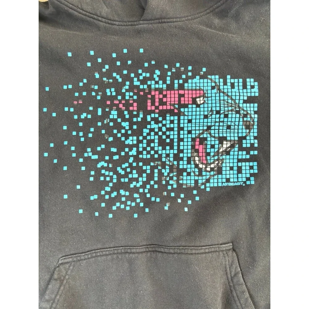 MrBeast Pixelated Beast Logo Hoodie - Size L